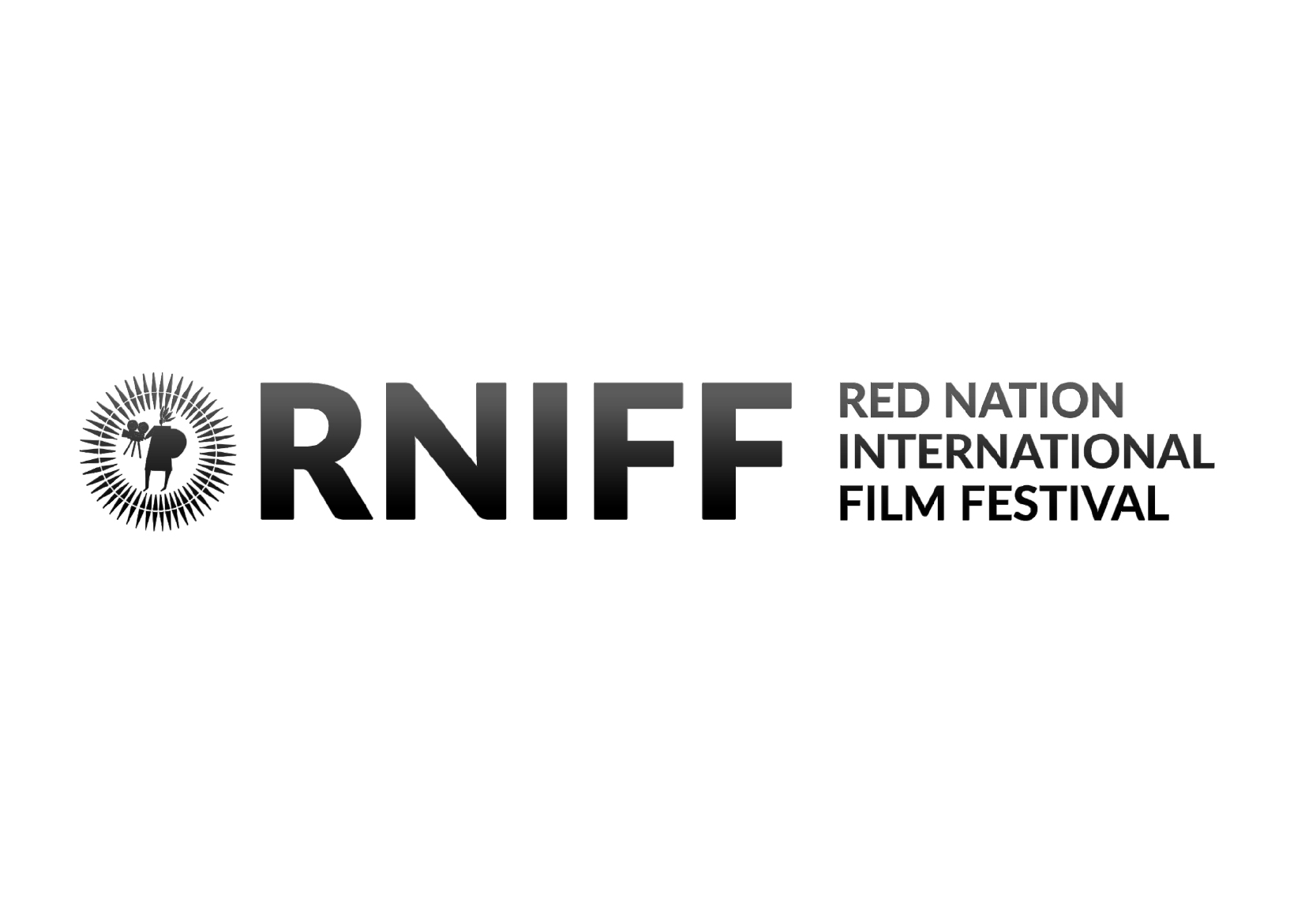 red nation international film festival logo black and white
